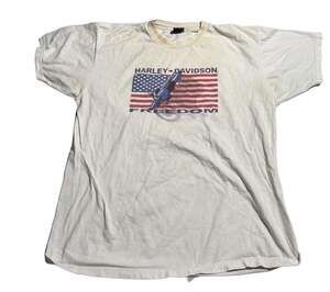 Vintage Harley-Davidson Naples Florida Dealer T-Shirt Alligator Flag Freedom